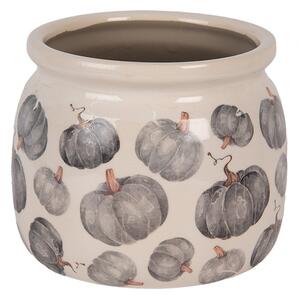 Keramický kvetináč s tekvicami Country Style Pumpkin L - Ø 16*13 cm - Clayre & Eef