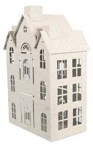 Béžový antik kovový svietnik domček Vintage House - 26*16*40 cm - Clayre & Eef