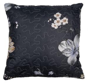 Sivá obliečka na vankúš s kvetmi Lilia - 40*40 cm - Clayre & Eef