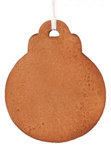 Hnedá vianočná závesná dekorácia perníková guľa - 8*2*10 cm - Clayre & Eef