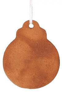 Hnedá vianočná závesná dekorácia perníková guľa - 8*2*10 cm - Clayre & Eef