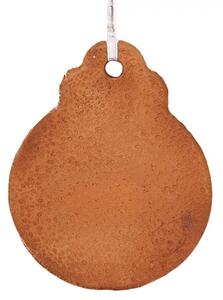 Hnedá vianočná závesná dekorácia perníková guľa - 8*2*10 cm - Clayre & Eef