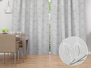 Biante Dekoračný záves Leona LN-165 Popínavé lístky na sivom 130x140 cm
