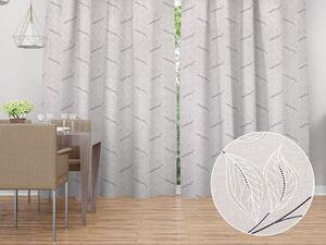 Biante Dekoračný záves Leona LN-164 Popínavé lístky na režnom 130x250 cm