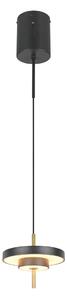 Trio T340210180 LED závesné stropné svietidlo KEATON | 10W integrovaný LED zdroj | 1x1200lm | 2300+3000+4000K | Trio - SwitchDimmer | čierna | zlatá