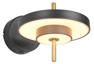 Trio T240270180 LED nástenné svietidlo KEATON | 10W integrovaný LED zdroj | 1x1200lm | 2300+3000+4000K | Trio - SwitchDimmer | čierna | zlatá