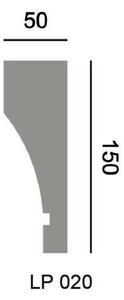FASÁDNE PROFILY Lišta okolo okna LP 020 - 150x50mm Dĺžka profilu: 150 cm