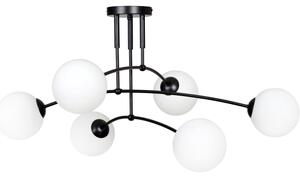 Luster na tyči PREGOS 6xE14/10W/230V čierna/biela