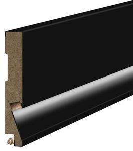 Podlahová lišta MDF hladká LED čierna 8x1,6cm