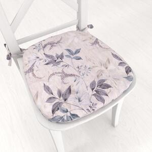 Biante Oblý podsedák PML-053 Popínavé lístky na béžovom - 39x37x3 cm