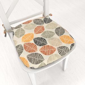 Biante Oblý podsedák PML-072 Jesenné listy na krémovom - 39x37x3 cm