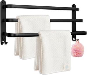 MAXMAX Nástenný vešiak na uteráky ATHOS 50 cm - čierny