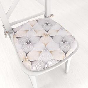 Biante Oblý podsedák PML-031 Designové geometrické obrazce na bielom - 39x37x3 cm