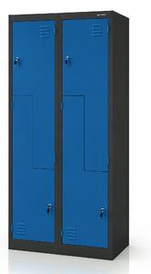 Šatníková skriňa typu L antracitovo-modrá: JULIA, 800 x 1850 x 450 mm