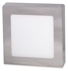 Strieborný prisadený LED panel hranatý 170 x 170mm 12W Farba svetla Teplá biela