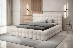 Čalúnená posteľ s úložným priestorom 180x200 DELVIRO - biela 1