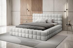 Čalúnená posteľ s úložným priestorom 160x200 DELVIRO - biela 2