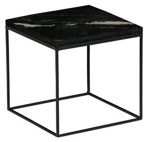 Čierny Odkladací stolík s mramorovou doskou Mellow – sada 2 ks 45 × 40 × 40,35 × 36 × 36 cm BEPUREHOME