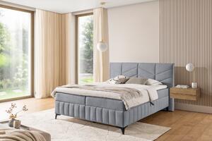 Posteľ Boxspring Penia 180x200 s úložným priestorom - popolový hydrofóbny zamat Element 24