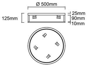 Open Design OR85761 - Stropné svietidlo SANDRO 4xE14/12W/230V priemer 50 cm mosadz
