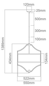 Open Design OR80919- Luster na tyči STESSO 4xE27/15W/230V priemer 55 cm lesklý chróm/biela