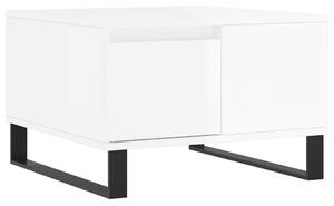 Konferenčný stolík lesklý biely 55x55x36,5 cm spracované drevo