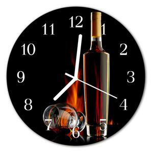 Nástenné sklenené hodiny Alkohol fi 30 cm
