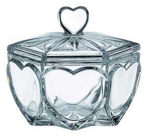Crystal Bohemia dóza Hearts 130 mm