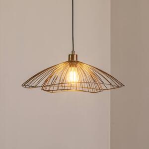 Závesné svietidlo Tel, starý mosadz, Ø 50 cm, 1-pl, Hnedá / staromosadz, Obývacia izba / jedáleň, kov