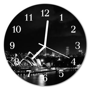 Sklenené hodiny okrúhle Sydney fi 30 cm