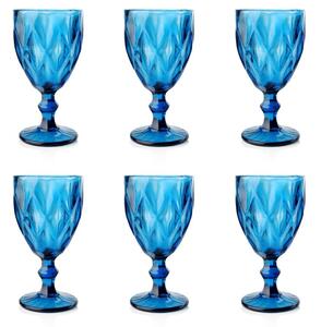 DekorStyle Sada 6 modrých pohárov na stopke 250ml