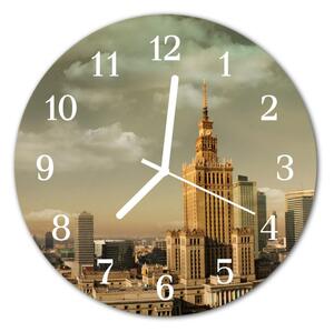 Sklenené hodiny okrúhle Warsaw fi 30 cm
