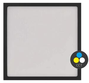 Čierny prisadený LED panel s tenkým rámčekom hranatý 225 x 225mm 21W CCT Premium