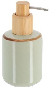 Dávkovač mydla Elva, zelená/s drevenými prvkami, 300 ml