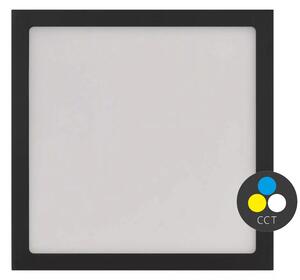 Čierny prisadený LED panel s tenkým rámčekom hranatý 170 x 170mm 12,5W CCT Premium