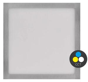 Strieborný prisadený LED panel s tenkým rámčekom hranatý 170 x 170mm 12,5W CCT Premium – LED panely > Prisadené LED panely s rámčekom