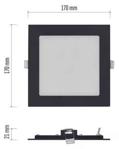 Čierny vstavaný LED panel hranatý 170 x 170mm 12,5W CCT Premium