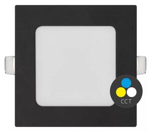 Čierny vstavaný LED panel hranatý 120 x 120mm 7W CCT Premium
