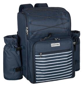 Anndora Piknikový batoh pre 4 osoby + príslušenstvo — Modrá s prúžkami