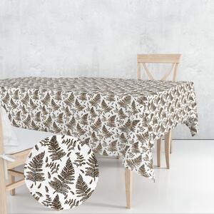 Ervi bavlnený obrus na stôl obdĺžnikový - hnedé papradie