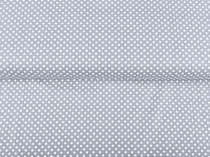 Bavlnená látka/plátno Sandra SA-342 Biele bodky na sivom - šírka 140 cm
