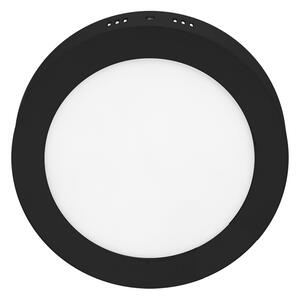 Čierny prisadený LED panel guľatý 170mm 12W Farba svetla Teplá biela – LED panely > Prisadené LED panely s rámčekom