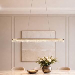 Milagro Lighting LED závesné svietidlo Preciosa, zlaté, kovové, dĺžka 120 cm, Mosadz / zlato, Obývacia izba / jedáleň, kov, Moderný, Závesné svietidlo