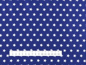 Biante Bavlnený obdĺžnikový obrus Sandra SA-352 Biele hviezdičky na modrom 50x100 cm