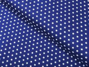 Biante Detské bavlnené posteľné obliečky do postieľky Sandra SA-352 Biele hviezdičky na modrom Do postieľky 90x120 a 40x60 cm
