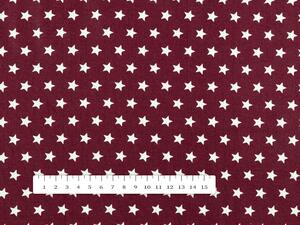 Biante Detské bavlnené posteľné obliečky do postieľky Sandra SA-351 Biele hviezdičky na tmavo červenom Do postieľky 90x120 a 40x60 cm