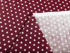 Biante Detský bavlnený záves Sandra SA-351 Biele hviezdičky na tmavo červenom 130x140 cm