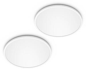 Philips LED SuperSlim 2-dielna sada biela IP44 Ø 25 cm 2 700 K, Biela / opálová, Pracovňa / Kancelária, Plast, Moderný, Závesné svietidlo