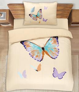 HOUSEWIFE BUTTERFLY BÉŽOVÉ obliečky 70x90cm + 140x200cm Obsah balenia: Štandardný rozmer 1x 140x200 + 1x 70x90