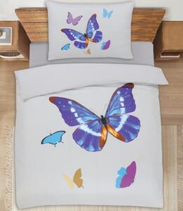 HOUSEWIFE BUTTERFLY SIVÉ obliečky 70x90cm + 140x200cm Obsah balenia: Štandardný rozmer 1x 140x200 + 1x 70x90